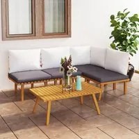 Set Divani da Giardino 5 pz con Cuscini in Massello di Acacia 3087028