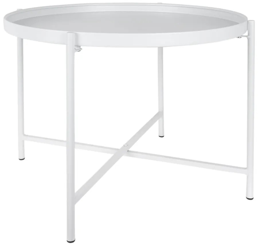 Tavolino da salotto rotondo bianco in metallo ø 50 cm Meseta – Leitmotiv