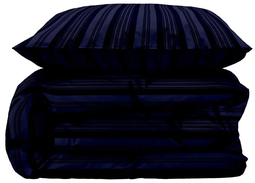 Set copripiumino e federa blu scuro in tessuto damascato per letto singolo/per letto esteso 140x220 cm Noble – Södahl