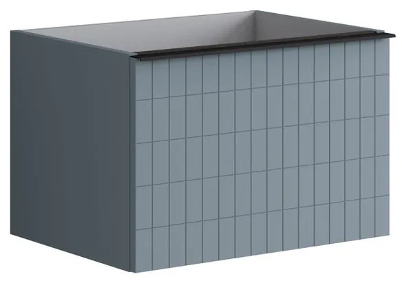 Mobile da bagno sotto lavabo Pixel grid frontale indaco e maniglia alluminio nero laccato opaco L 60 x H 40 x P 45.5 cm 2 cassetti, lavabo non incluso