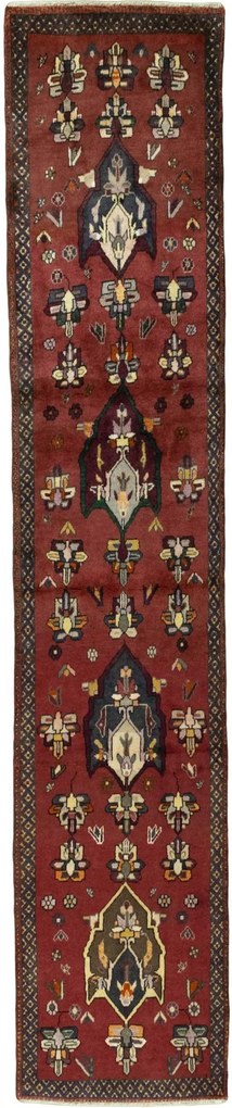 Shiraz Tappeto 60x330 Rosso (Iran) Annodato A Mano