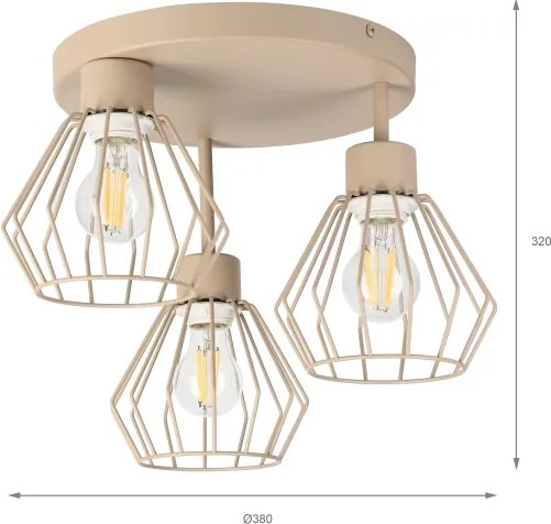 Plafoniera a soffitto AUDREY 3xE27/60W/230V beige