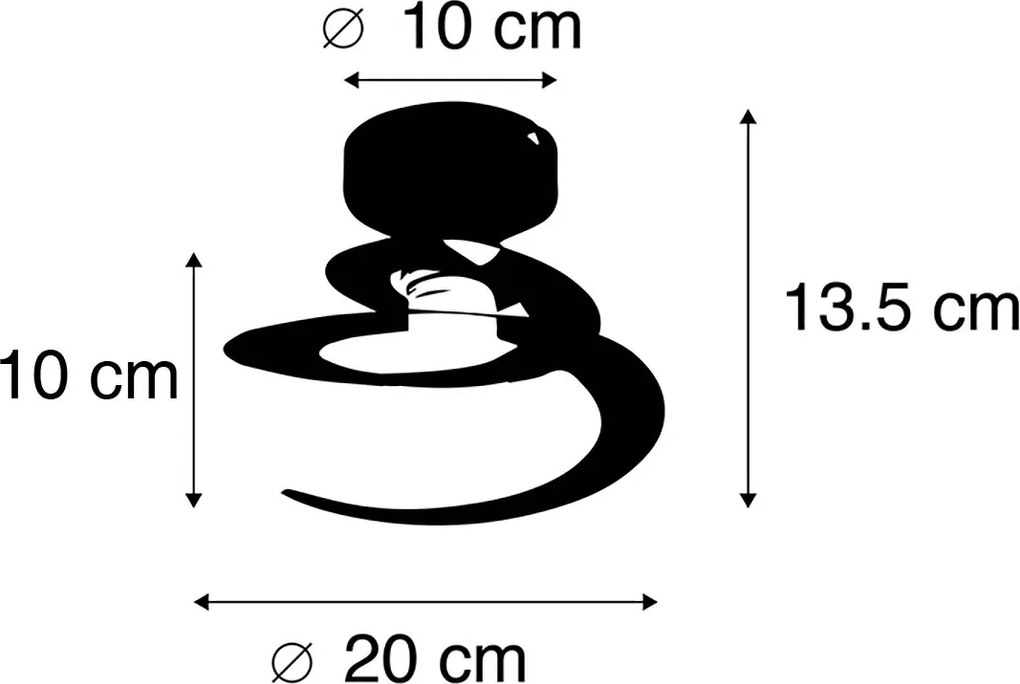 Plafoniera moderna con paralume a spirale nero - Scroll