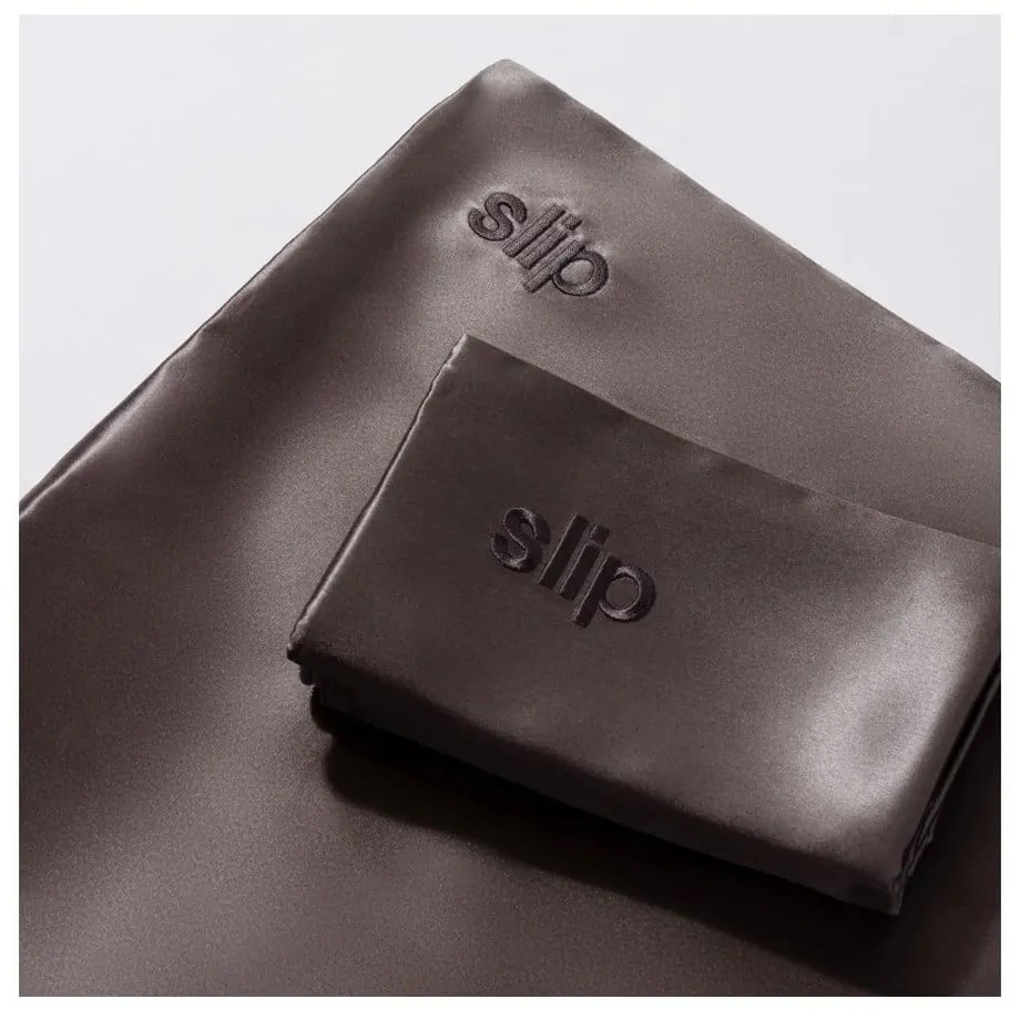 Federa per cuscino in seta 51x76 cm Charcoal – slip