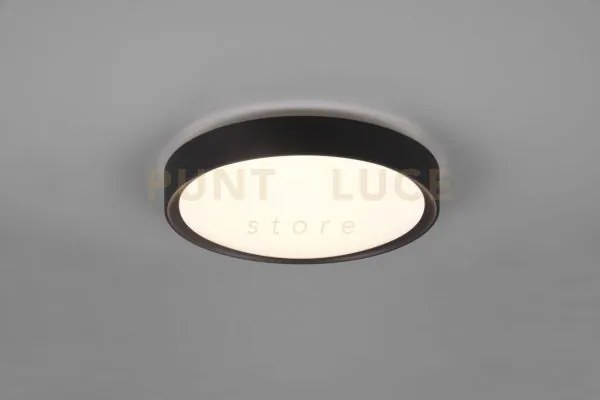 Clarimo h2o plafoniera led 18w 1850lm, 3000k bordo nero opaco ip44 ...