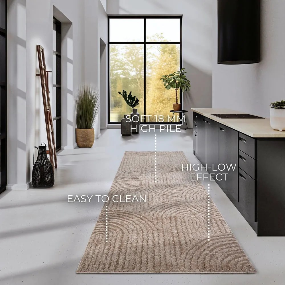 Passatoia beige 80x240 cm Chappe Beige - Elle Decoration