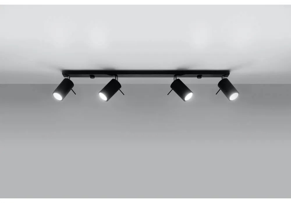Plafoniera da Soffitto in Acciaio 4xGU10 RING 4L Orientabile Nera Colore del corpo Nero