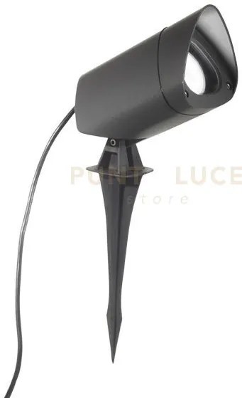 Ges742- faro proiettore in alluminio 1 luce attacco gu10 ip65 grigi...