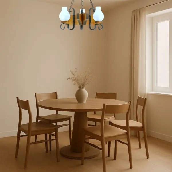 Brilagi - Lampadario a sospensione con catena QUEEN 3xE14/40W/230V faggio