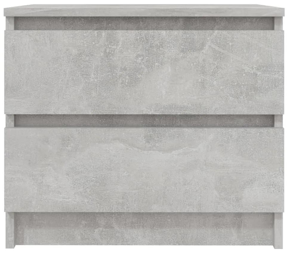Comodino grigio cemento 50x39x43,5 cm in truciolato