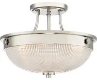 Lampadario Contemporaneo Mantle Vetro Nichel Lucido 2 Luci E27