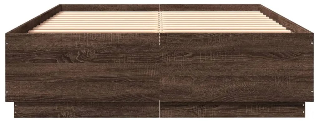 Giroletto luci led rovere marrone 140x200 cm legno multistrato