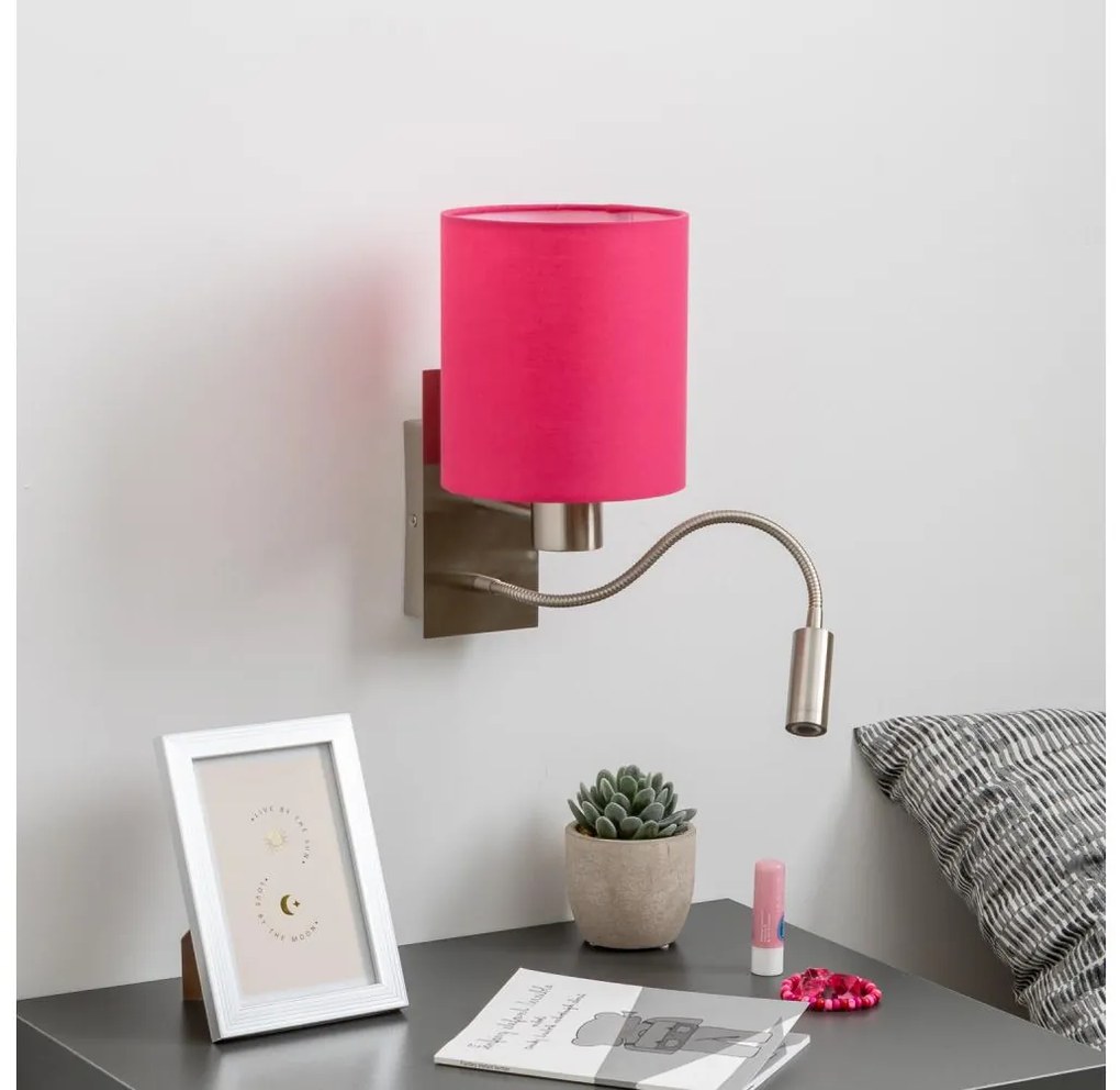 Brilagi - Applique a LED NUBILA 1xE27/25W/230V + LED/3W cromo/rosa