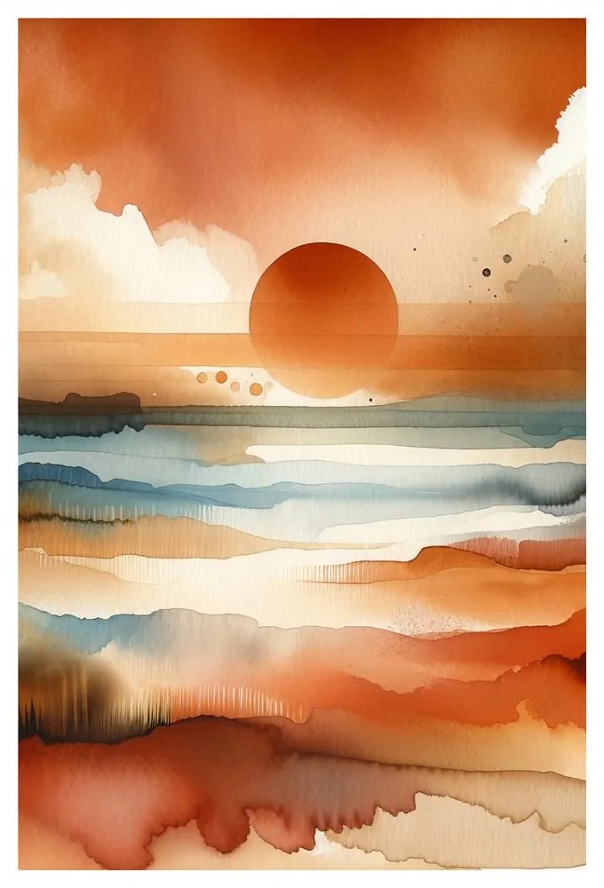 Quadro su tela – Cielo rosso sopra il mare
