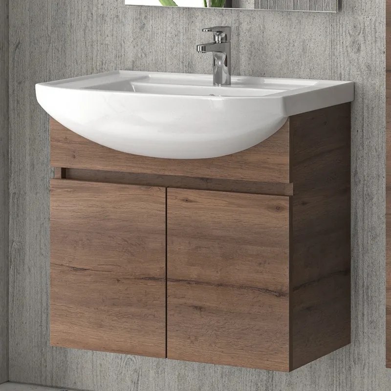 Mobile bagno 65cm sospeso con 2 ante BN-65A - KAMALU
