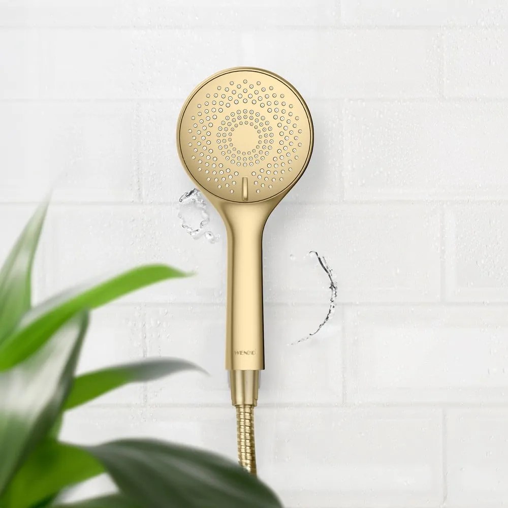 Soffione doccia economico oro opaco in plastica ø 11 cm Watersaving System – Wenko