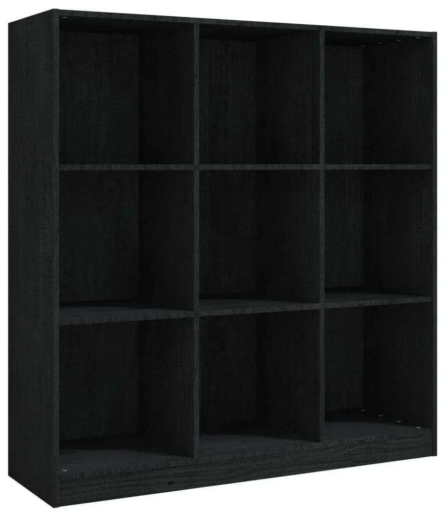 Libreria/Divisorio Nero 104x33,5x110 cm in Massello di Pino