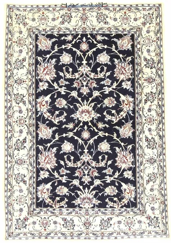 Nain Tappeto persiano 160x110 Blu (Iran) Annodato A Mano