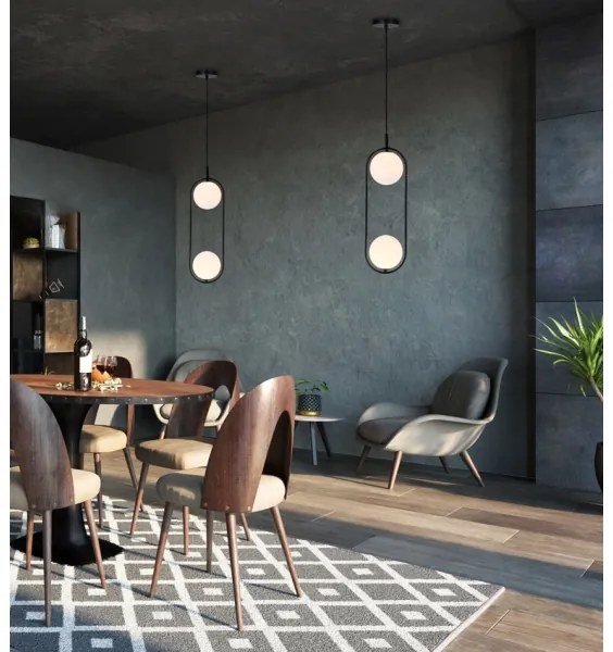 Lampadario a sospensione con filo CORDEL 2xG9/28W/230V nero