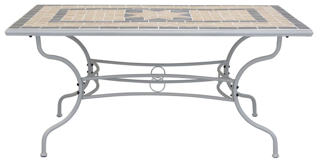 VENTUS - set tavolo in ferro cm 160 x 90 x 74 h con 6 poltrone Ventus