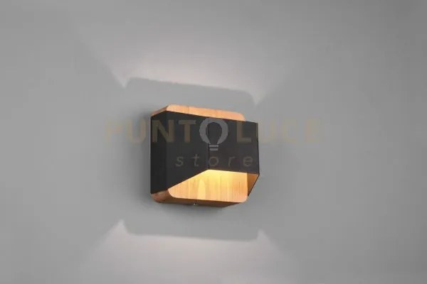 Arino applique led 4,3w 430lm, 3000k bi-emissione legno naturale co...