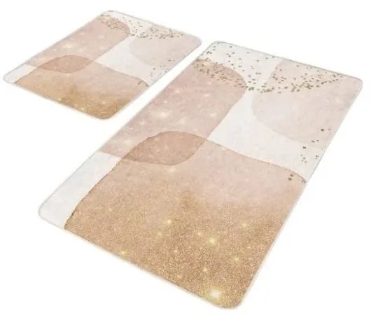 Set di tappetini per il bagno beige in velluto 2 pz 60x100 cm – Mila Home