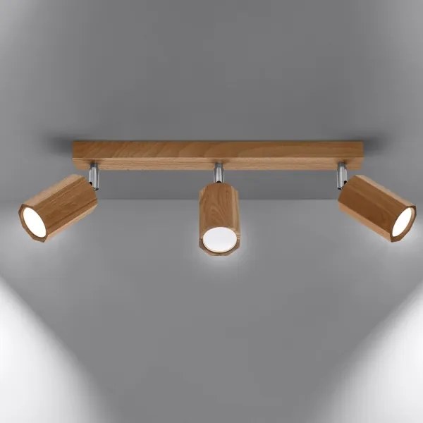 Sollux SL.1030 - Faretto ZEKE 3xGU10/40W/230V quercia