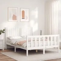 Giroletto con Testiera Bianco 140x190 cm in Legno Massellocod mxl 118044