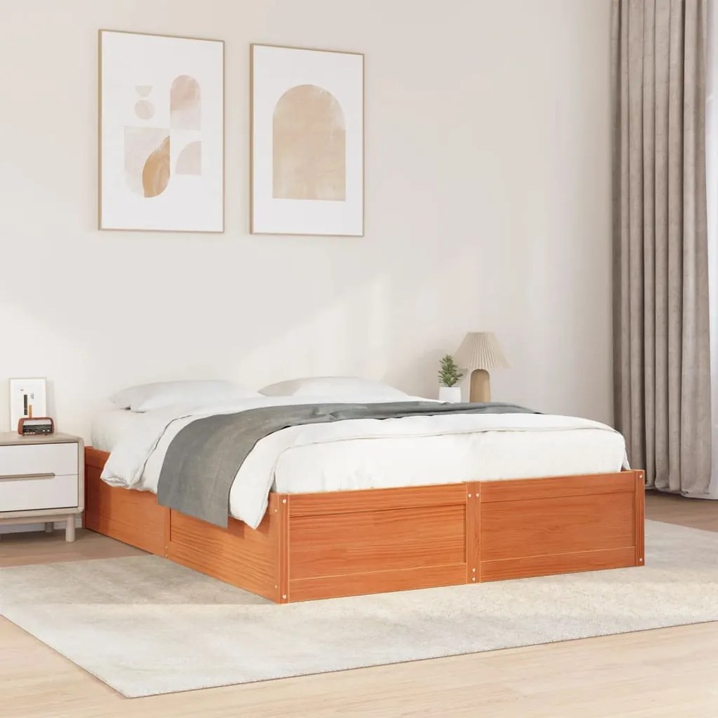 Letto senza materasso marrone cera 160x200 cm in legno di pino