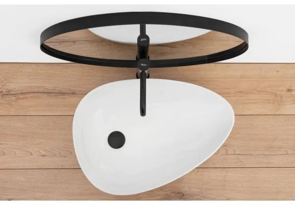 REA-U8536 - Lavabo da appoggio GRETA 39x56 cm ceramica/bianco lucido