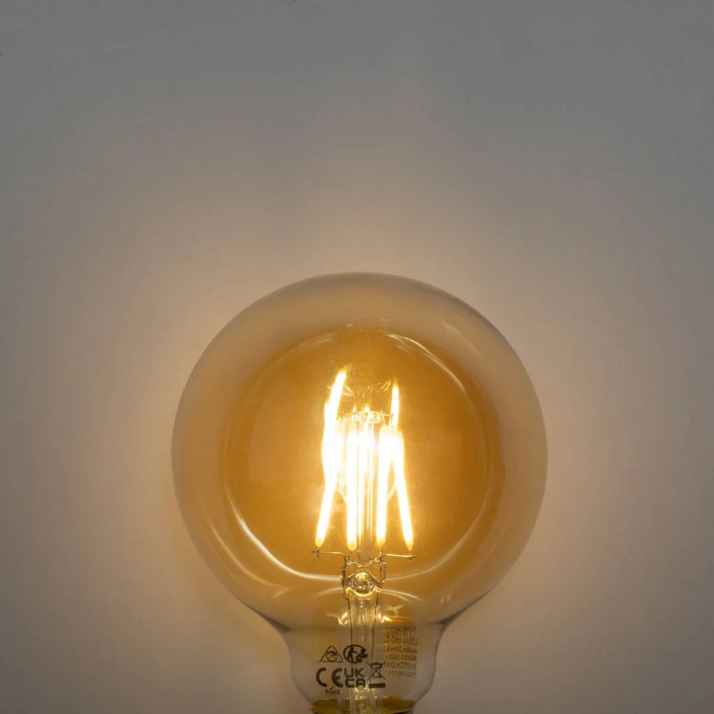Set da 5 Lampadine LED E27 dimmerabili a 3 fasi Oro G95 4W 450 lm 2700K
