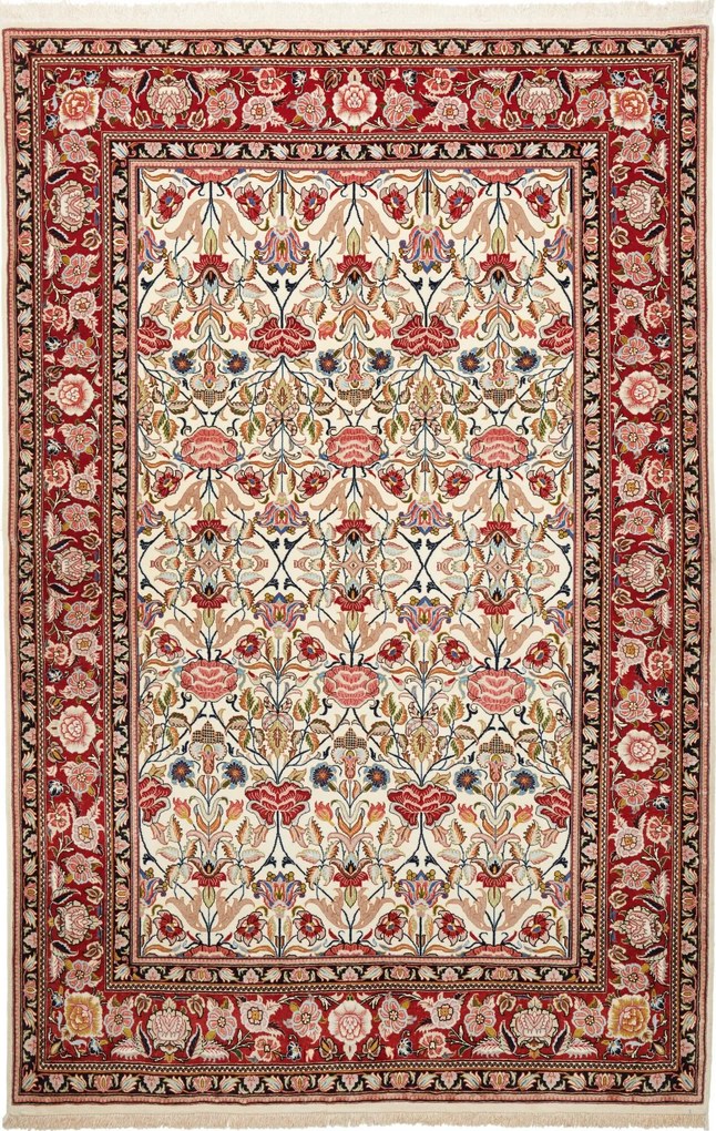 Isfahan Tappeto persiano 220x140 Rosso (Iran) Annodato A Mano