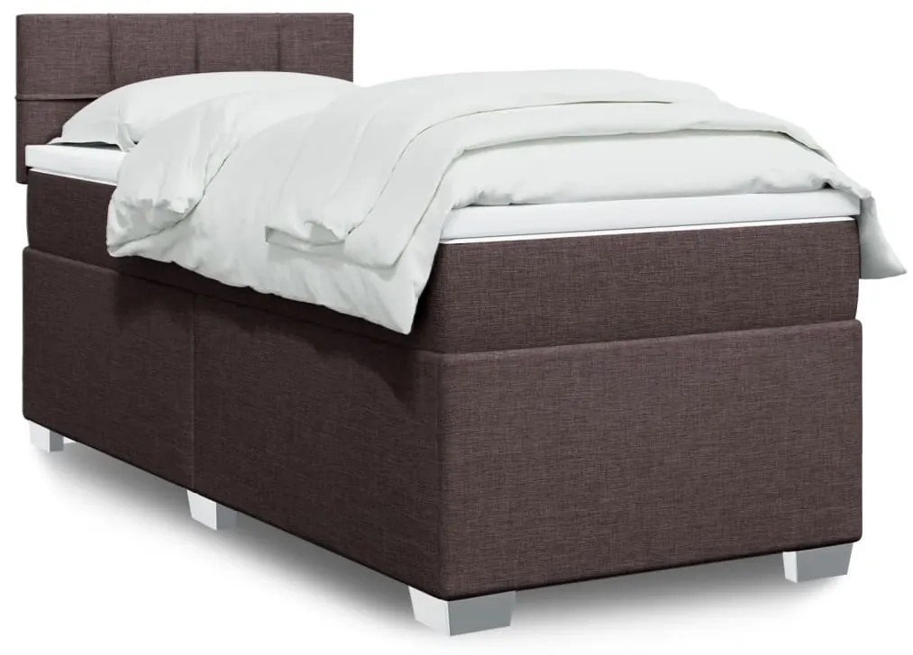 Giroletto A Molle Con Materasso Marrone Scuro 90x190cm Tessuto /