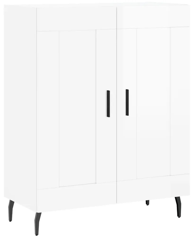 Credenza 69,5x34x90 cm in legno multistrato bianco lucido