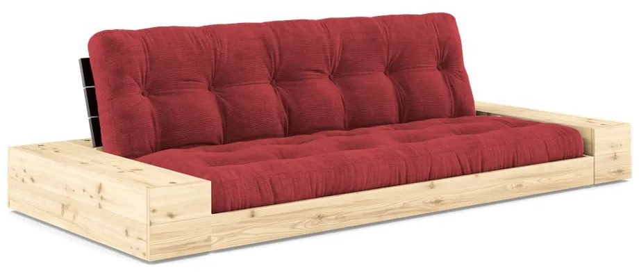 Divano letto in velluto rosso 244 cm Base - Karup Design