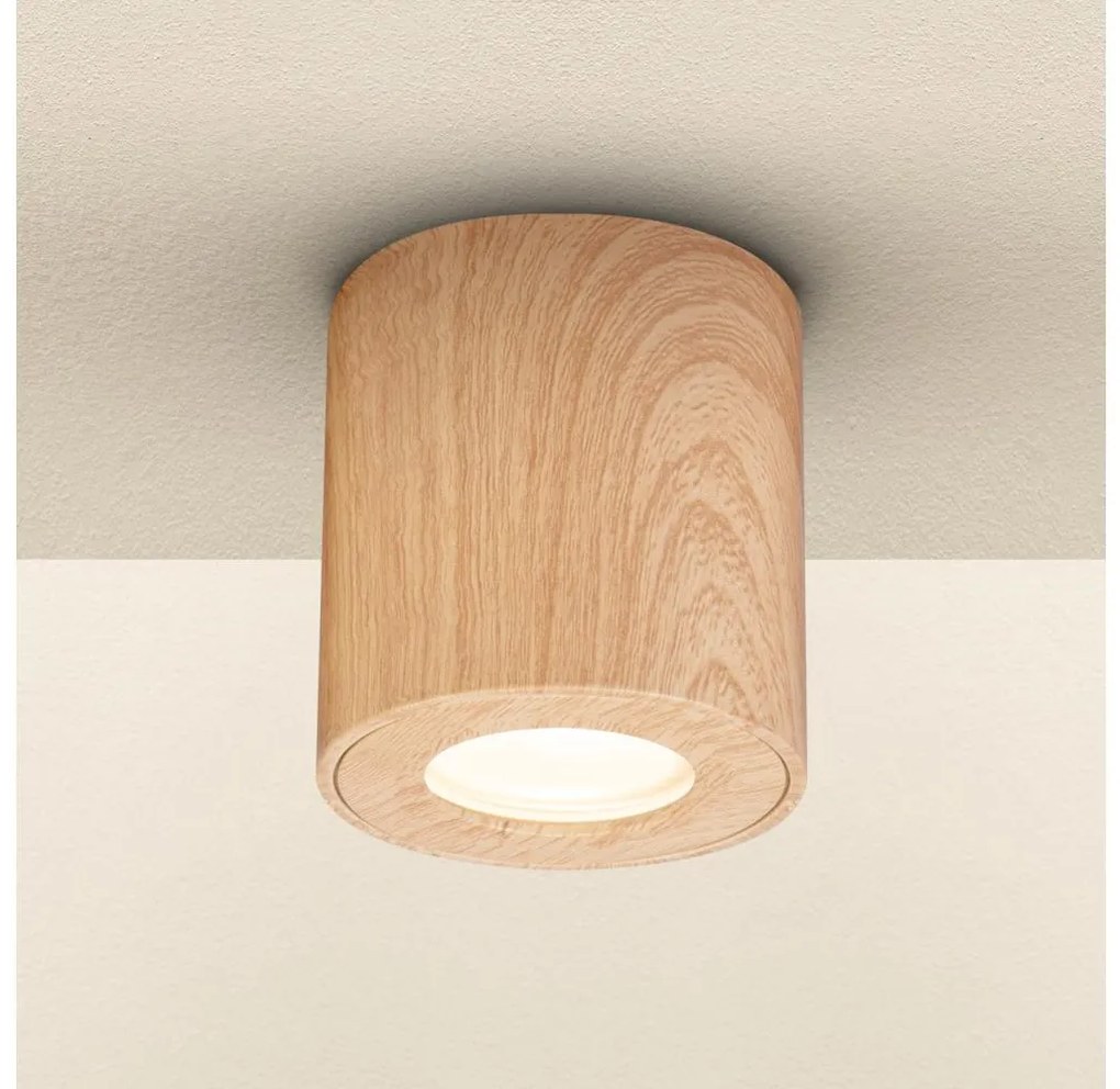 Brilagi -Luce Spot da bagno MIA 1xGU10/30W/230V 84x80 mm decorazioni in rovere IP44