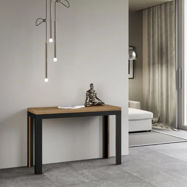 Tavolo libro LINEA DOUBLE 120x45 Quercia Natura allunga aperto 200x90