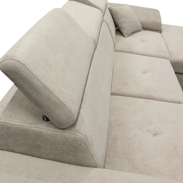 Divano letto angolare con contenitore a L CASTELO, lato destro, grigio