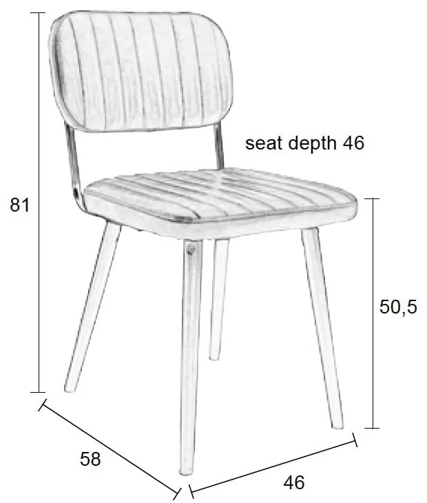 Sedia da pranzo nera Jake Worn - White Label