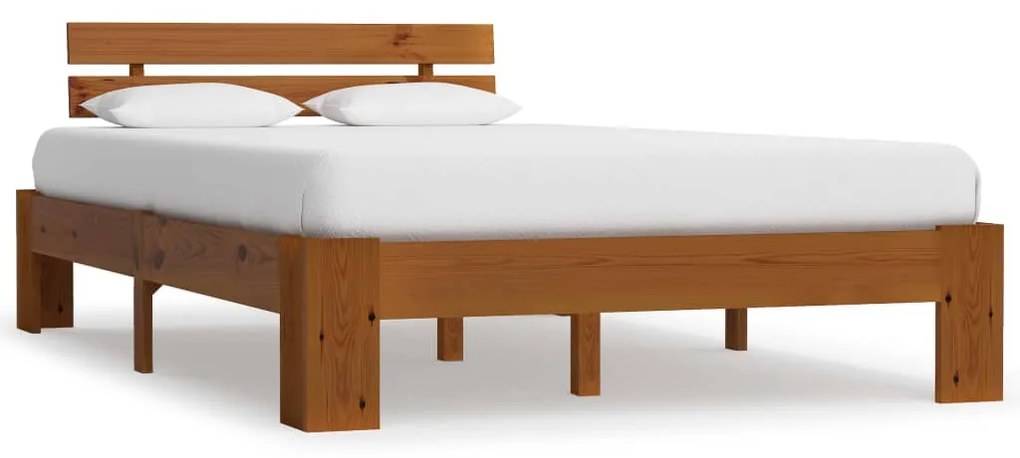 Giroletto Senza Materasso Marrone Ambrato 120x200 Cm İn Pino /