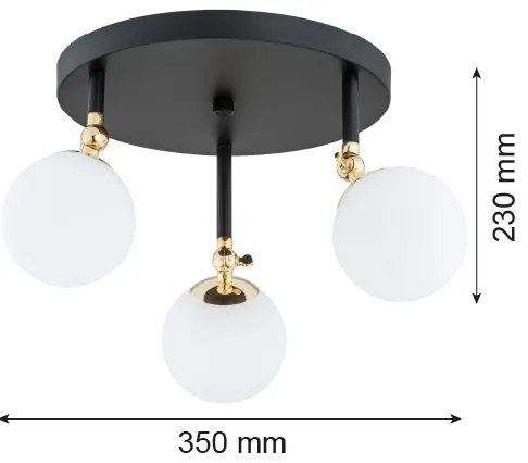 Argon 1436 - Lampadario da bagno a sospensione con supporto rigido LATINA 3xE14/40W/230V IP44