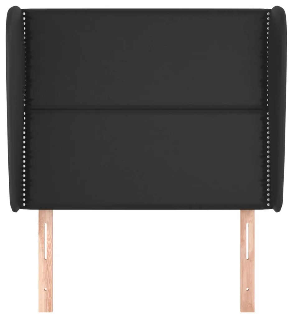 Testiera ad orecchio nera 83x23x118/128 cm in similpelle