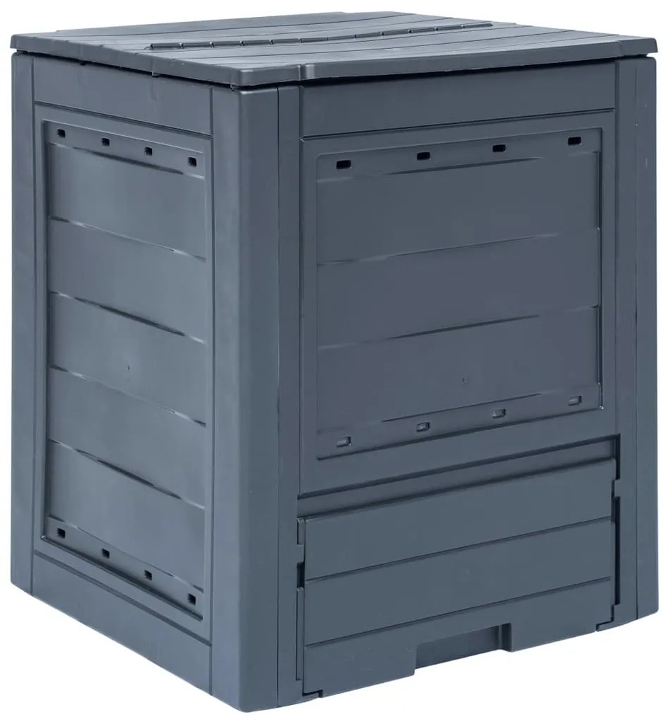 Compostiera Da Giardino 60x60x73 Cm 260 L Grigia /