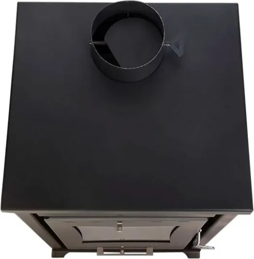 Stufa A Legna In Acciaio 15 kW Olga Beige 45,5x48,5xh91 Uscita Fumi Superiore