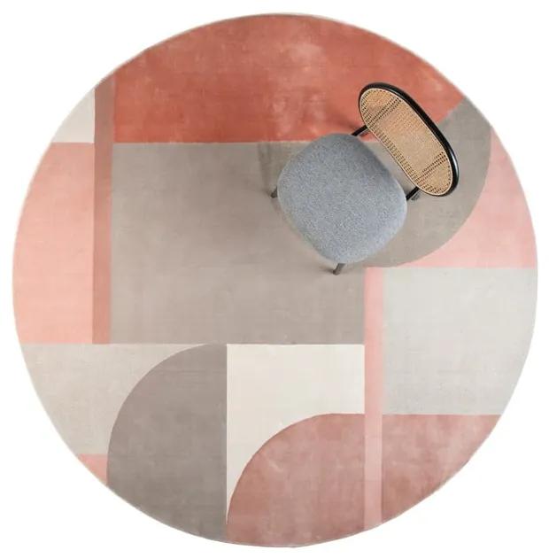 Tappeto grigio-rosa , ø 240 cm Hilton - Zuiver