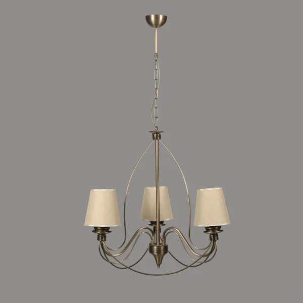 Lampadario a catena CLASSIC 3xE14/40W/230V bronzo/beige