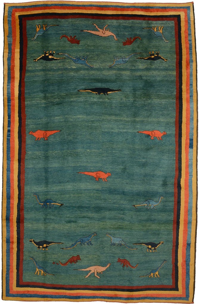 Gabbeh Tappeto 210 x 310 Verde (Afghanistan) Annodato A Mano