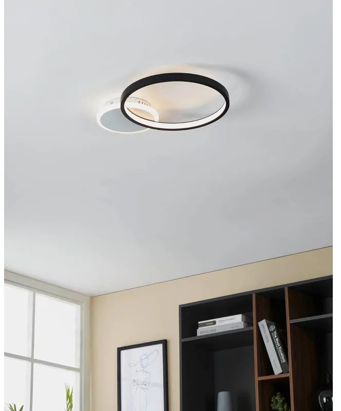 Plafoniera LED design Gafares, nero Ø 40 cm, luce con 3 temperature di colore, 2100 lumen EGLO