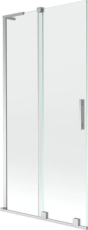 Mexen Velar L paratia da vasca 2-ante scorrevole 95 x 150 cm, trasparente, cromo - 896-095-003-01-01