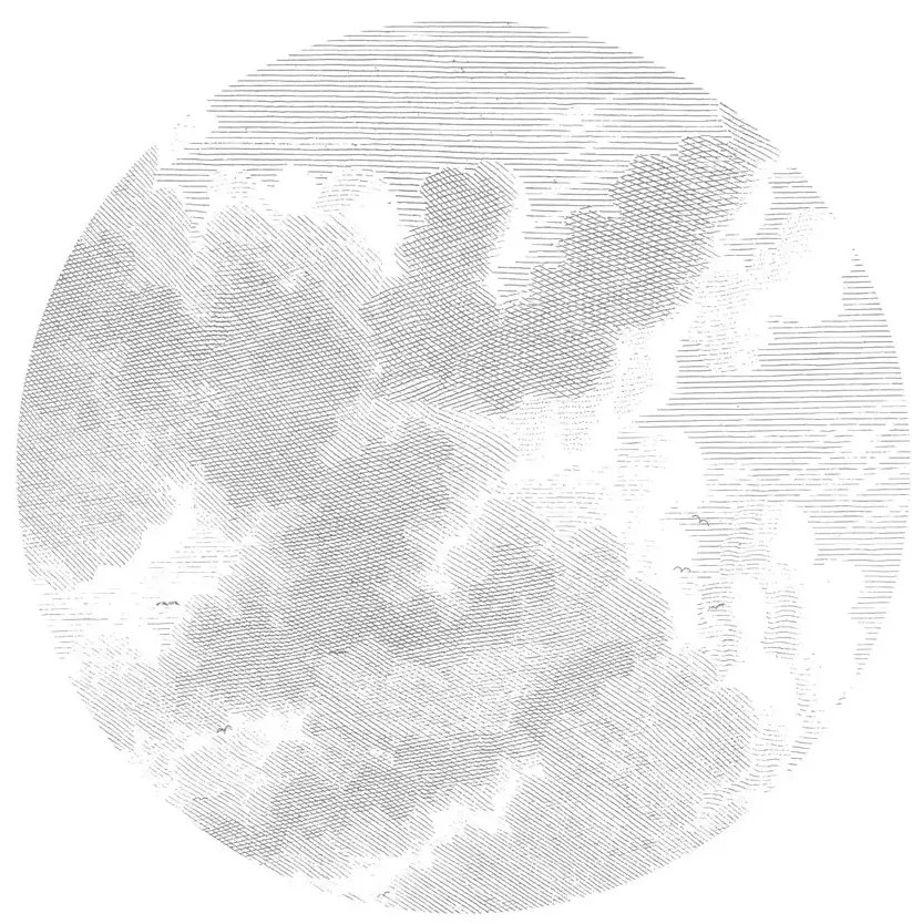 KEK Amsterdam Carta da parati panoramica Engraved Clouds 2 Circle - S - 1.425m